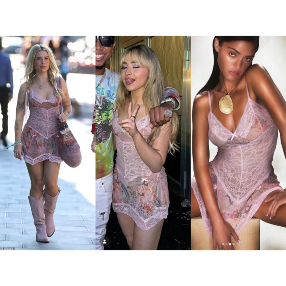 I.AM.GIA Pink Lace Slip Mini Dress